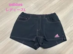 お値下げ　adidas 黒 ショートパンツ ピンクステッチ/レディースL