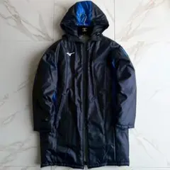 人気◆MIZUNO ミズノ ロゴ入り ベンチコート 中綿 ロング フリーサイズ