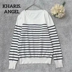 KHARIS.ANGEL Vネックニット　ボーダー　薄手　カジュアル　定番