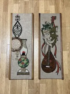 【極美品】40年前購入 未使用 ルチアーノ 陶板画 2枚セット イタリア製 極美品】40年前購入 未使用 ルチアーノ 陶板画 2枚セット イタリア製