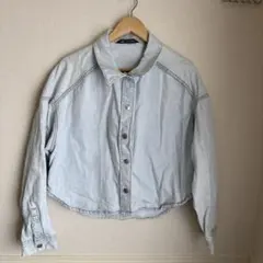 ZARA ライトブルー クロップドデニムジャケット XS