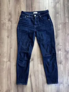 値下げ可ヤヌークストレートデニムテーパードハイウエストレッドカードアッパーハイツ