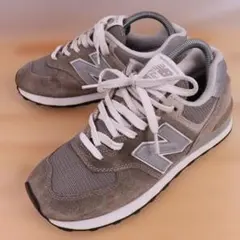 new balance 574 グレー スニーカーUS8/26.0cm a414