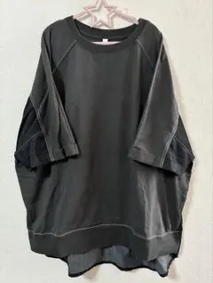 LUPILIEN 半袖 Tシャツ バックボタン ドルマン グレー Fのサムネイル