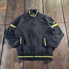 古着　90s NIKE ナイキ　トラックジャケット　ブラック　蛍光イエロー　L