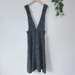 【ザラ】ジャンパースカートワンピース ツイード生地 デカボタン（XS）ジャンスカ