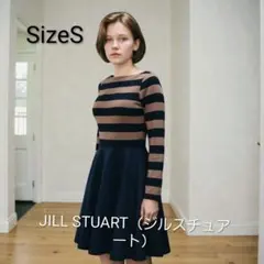 JILLSTUART 　ジルスチュアートニット切替 ボーダー柄ワーピス