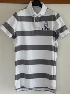 Abercrombie&Fitch　半袖ポロシャツ　ボーダー　Lのサムネイル