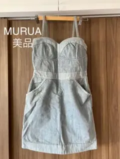 値下げ中！MURUA デニムベアワンピース