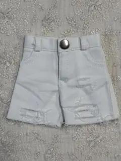 試着のみ！ディーラー様製　mdd ホワイトダメージデニムショートパンツ