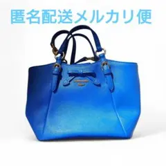 サマンサベガ　青色 合成皮革 ハンドバッグ