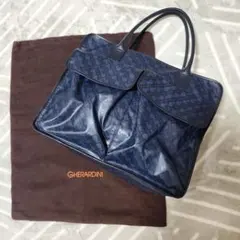 極美品★ゲラルディーニ トートバッグソフティ 肩掛け ダブルポケット総柄日帰旅行