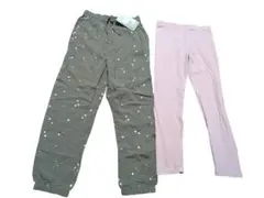 H＆M エイチアンドエム 綿パンツ ストレッチレギンスパンツ 2点セット 120