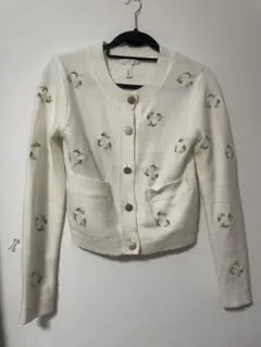 H&M ホワイト カーディガン XS