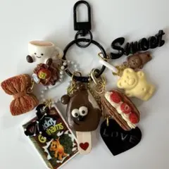 新作】じゃらじゃらキーホルダー キャラメルドーナツ アメリカン