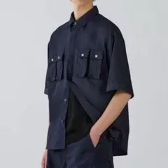 GU ジーユー　rokh メンズ　レディース　M 半袖　半袖シャツ　ネイビー　秋