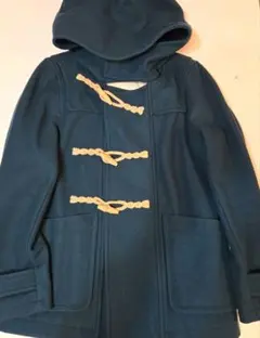 ダークブルー フード付きダッフルコート
