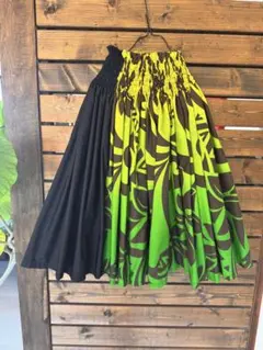 フラダンス スカート パウスカート 黒緑