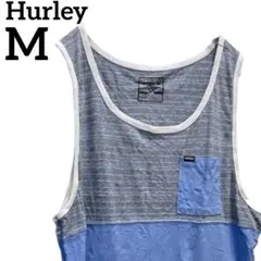 希少✨️Hurley【M】ハーレー ボーダー タンク トップ グレー ブルー