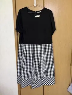 超美品ジョリーミニョンドッキングワンピース ギンガムチェック 36ブラック 超美品ジョリーミニョンドッキングワンピース ギンガムチェック 36
