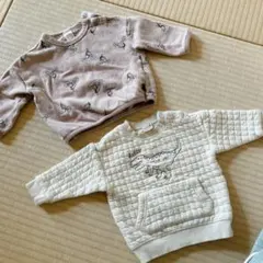 自転車柄 恐竜　トレーナー 80