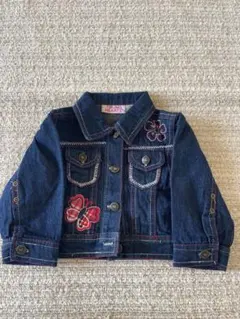 Young hearts刺繍入りダークブルーデニムジャケット　18M