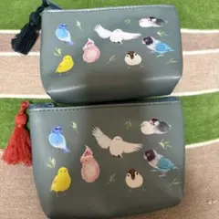 KALDI 小鳥デザイン ポーチ 2個セットのサムネイル
