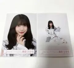 森田ひかる 生写真 シルバー衣装 ヨリ座り