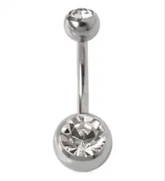 【一番人気☺︎】クリアボディピアス　14G バナナバーベル　サージカルステンレス製