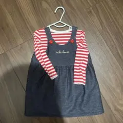 ☆美品☆miki house ストライプワンピース 70-80