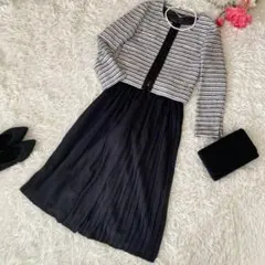 セレモニースーツ　エニィファム　ツイードノーカラージャケット　セットアップ　ML