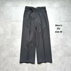 メンズ　M｜GU バギースラックス グレー