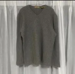 DONNA KARAN グレー Vネック セーター