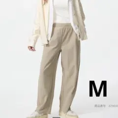 ユニクロ　ジャージーカーブパンツ　ベージュ　M