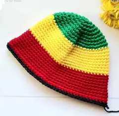 ラスタカラー　5 クラッシャーハット　クロシェハット　バケットハット