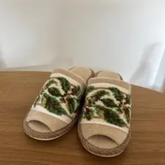 フェイラー♡美品　植物模様 ベージュ スリッパ