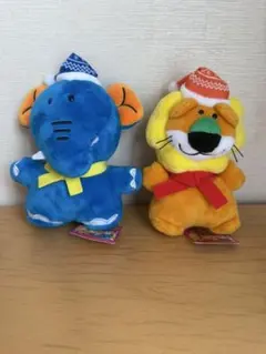 たべっ子どうぶつ　らいおんとぞうぬいぐるみセット