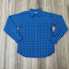 Columbia コロンビア　チェック柄 長袖シャツ　アウトドア　春服　青　S