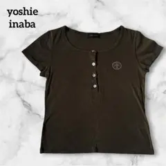 yoshie inaba ヘンリーネック 半袖Tシャツ カーキのサムネイル