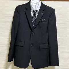黒スーツ160 男の子　ネクタイ付き　 卒業　入学　結婚式　コサージュ付き