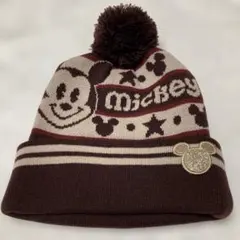 ミッキーマウス ニット帽 ブラウン サイズ58㎝
