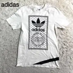 adidas ホワイトカラー プリントデザイン Tシャツ