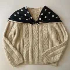 ハンドニット アラン編み セーター euro vintage