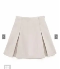 GRL インパン裏地付ボックスプリーツフレアミニスカート[mei41]アイボリー