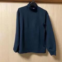 UNIQLO U ブラッシュドモックネックTシャツ　ネイビー　S
