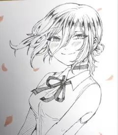 レゼ　チェンソーマン　手描き　色紙　イラスト