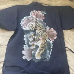 虎刺繍 ネイビー甚平 ドンキ