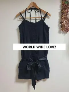 【WORLD WIDE LOVE!】ブラックキャミソールショート丈オールインワンのサムネイル