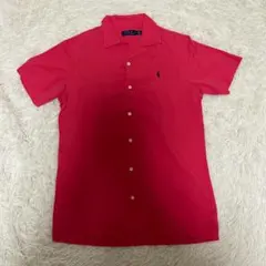 人気　POLO RALPH LAUREN　リネンシャツ　半袖　開襟　レッド　S