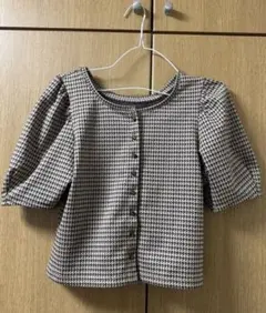 GU ハウンドトゥース柄 半袖シャツ